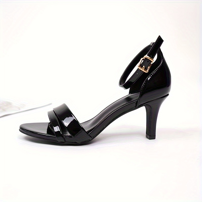 womens solid color stiletto heels fashion buckle strap dress pumps womens comfortable heels details 3