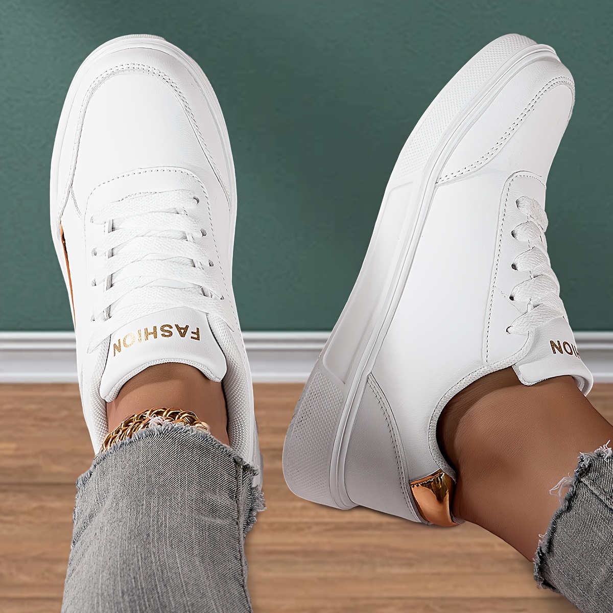 womens simple skate shoes casual lace up outdoor shoes womens lightweight low top sneakers details 5