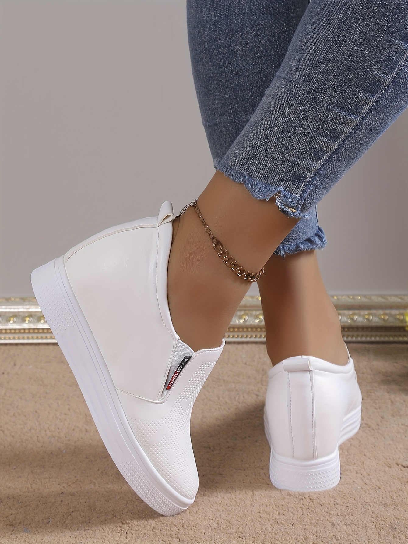 womens wedge shoes height increasing slip on nurse shoes casual low top shoes details 3