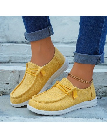 Women's Casual Canvas Shoes, Lightweight Lace Up Outdoor Shoes, Women's Comfortable Low Top Shoes