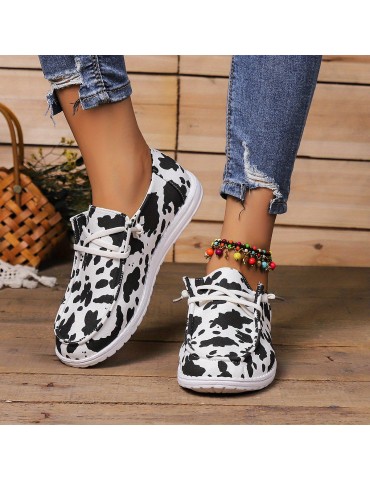 Women's Solid Color Canvas Shoes, Slip On Low-top Round Toe Flat Non-slip Lightweight Shoes, Versatile Comfy Shoes