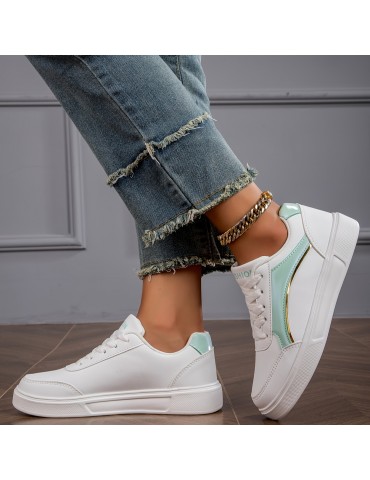 Women's Simple Skate Shoes, Casual Lace Up Outdoor Shoes, Women's Lightweight Low Top Sneakers