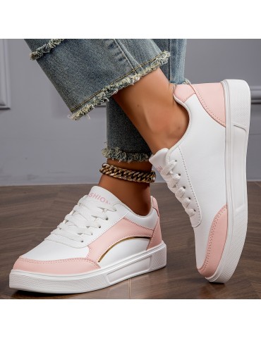 Women's Simple Skate Shoes, Casual Lace Up Outdoor Shoes, Women's Lightweight Low Top Sneakers