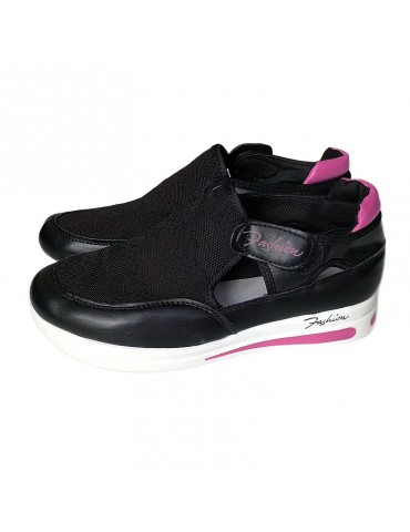 Women's Solid Color Platform Sneakers, Flying Woven Low Top Breathable Casual Shoes, Women's Comfy Shoes