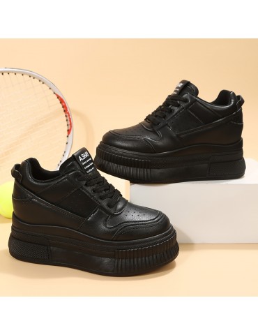Women's Platform Wedge Sneakers, Versatile Height Increasing Low Top Shoes, Trendy Walking Shoes