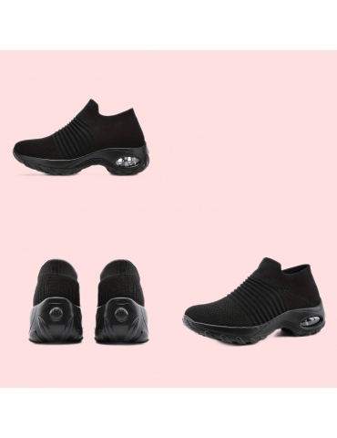 Women's Air Cushion Sock Sneakers, Casual Knitted Low Top Running Sports Shoes, Breathable Walking Trainers