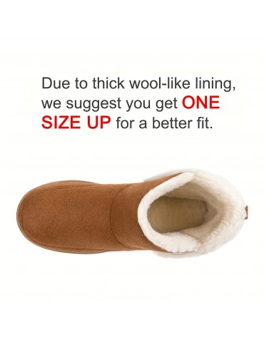 Women's Fleece Liner Fuzzy Indoor Outdoor Slippers, Cute Slip On Solid Comfort Warm Women's Shoes