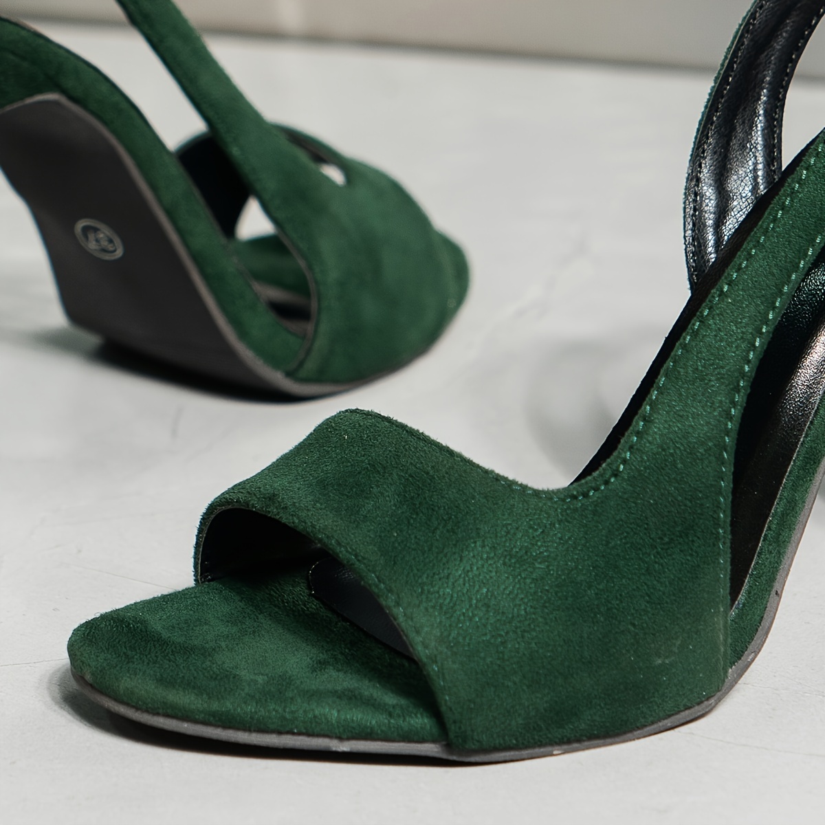 womens solid color stiletto heels fashion open toe dress pumps stylish ankle strap slingback heels details 4