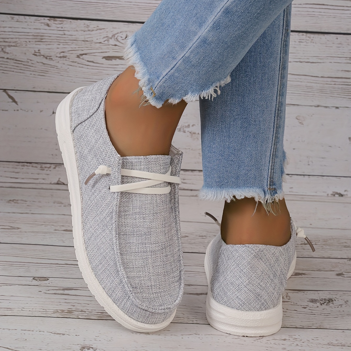 womens solid color canvas shoes casual lace up outdoor sneakers lightweight low top walking shoes details 8