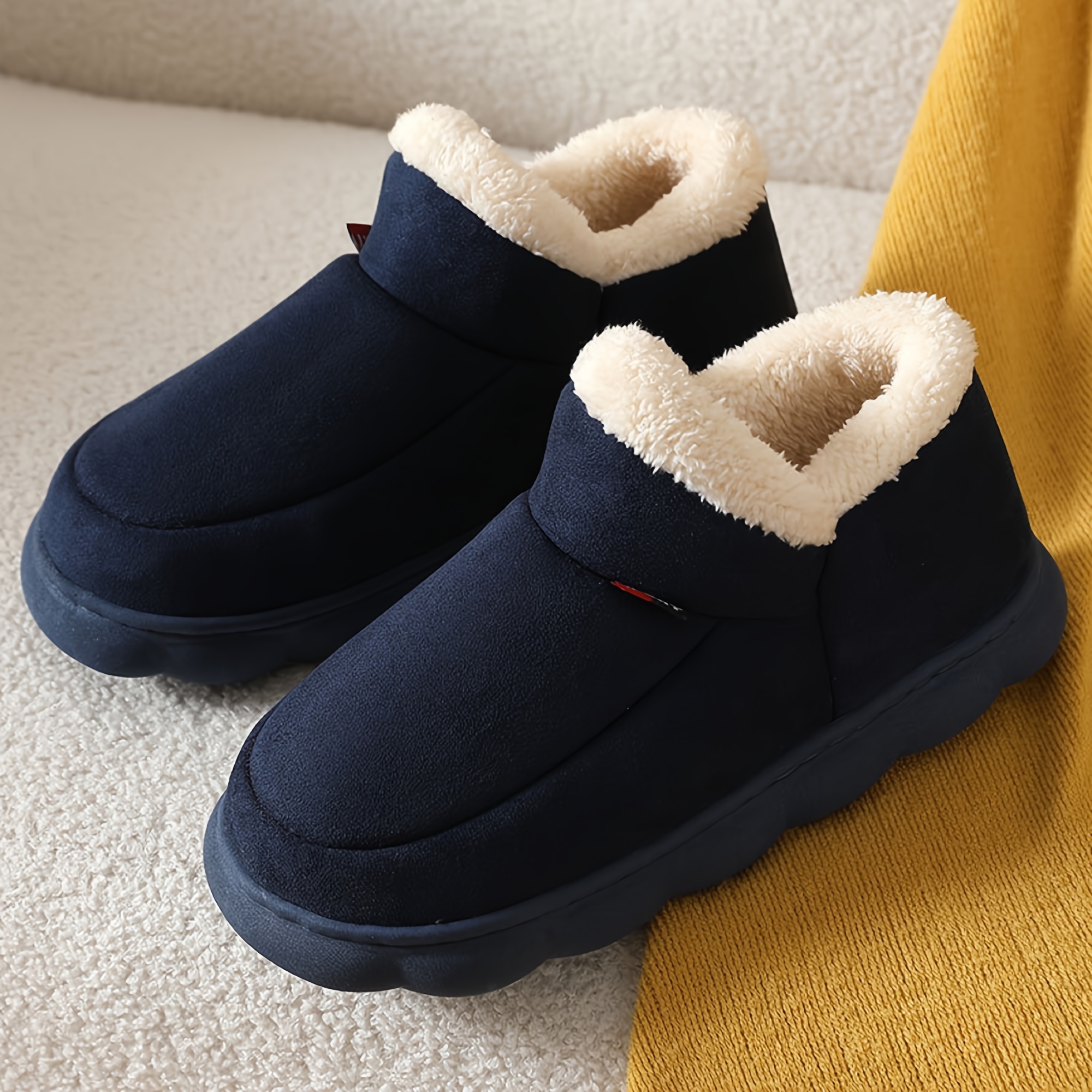 womens winter platform snow boots solid color thermal soft sole plush lined ankle boots winter warm slipper boots details 6