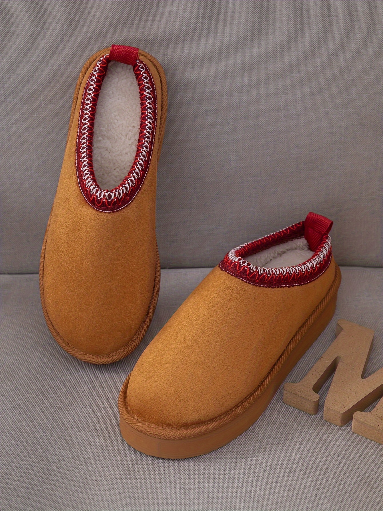 womens plush lined flatform boots thermal soft sole backless snow boots winter warm outdoor ankle boots details 9